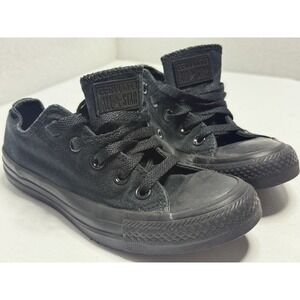 Converse Chuck Taylor All Star Mens 3 Women' 5 All Black Mono Sneakers Shoes Low